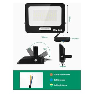 2 Focos LED Aigostar 70W IP65 Exterior