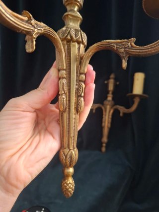 Coppia Applique vintage francese 2 lampade da pare