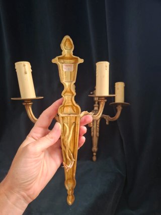 Coppia Applique vintage francese 2 lampade da pare