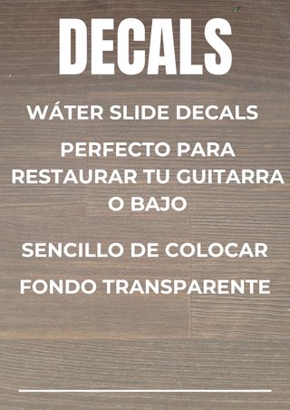 Water Slide Decals guitarra o bajo