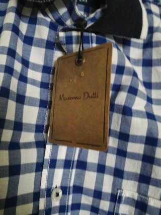 Camisa Massimo Dutti cuadros azul y blanco Talla M