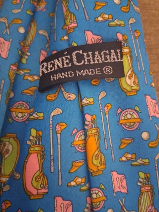 Corbata de seda con dibujos de golf