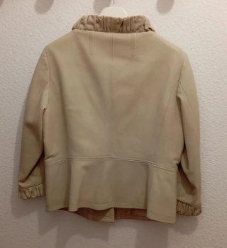 Chaqueta cuero IVONNE beige mangas 3/4