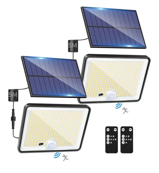 Pack 2 Luces Solares LED Exterior con Sensor