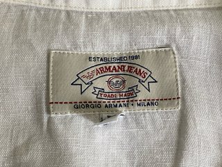 Camisa Giorgio Armani Lino Blanca Talla M