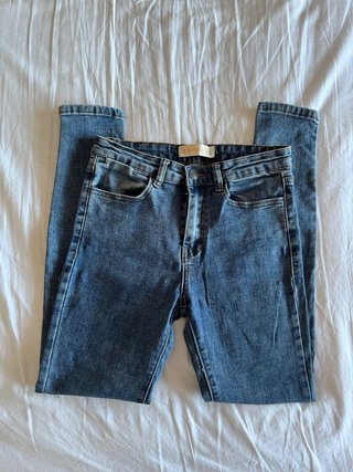Pantalón vaquero Bimani azul skinny tiro alto