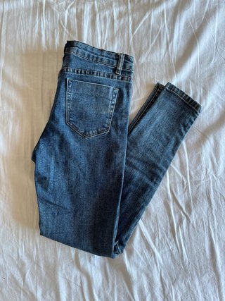 Pantalón vaquero Bimani azul skinny tiro alto