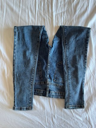 Pantalón vaquero Bimani azul skinny tiro alto
