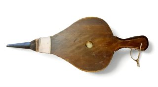 Mantice soffietto Antico Legno Intagliato Cuoio