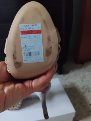 Sandalias Calvin Klein Tacón Beige y Blanco