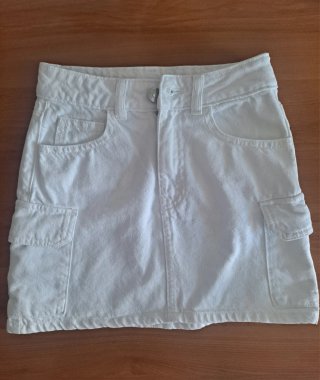 Falda vaquera blanca Mango