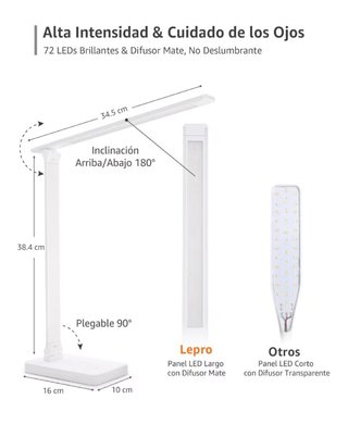 Lámpara Escritorio LED Lepro 800 LM
