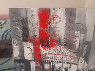 Stampa astratta moderna città rossa