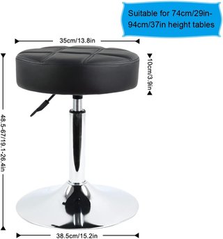 Taburete Giratorio Ajustable Negro