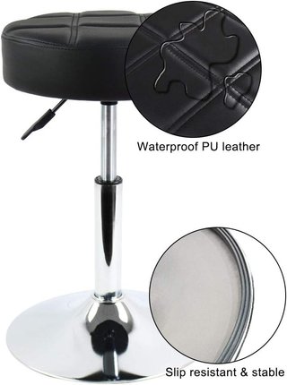 Taburete Giratorio Ajustable Negro