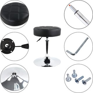 Taburete Giratorio Ajustable Negro