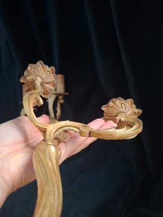 Coppia Applique Lampade Francesi Oro