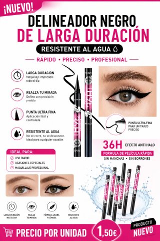 Delineador de larga duración y resistente al agua