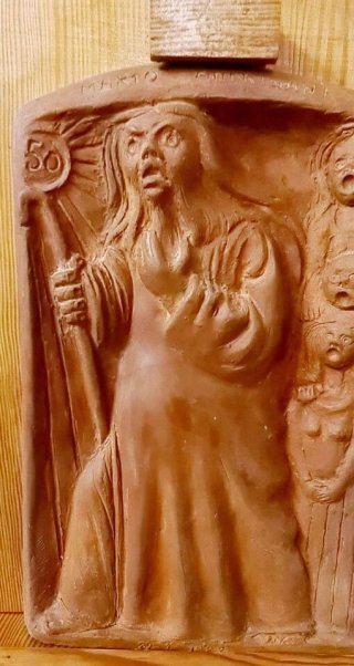 Scultura legno e terracotta Marto Andrisani