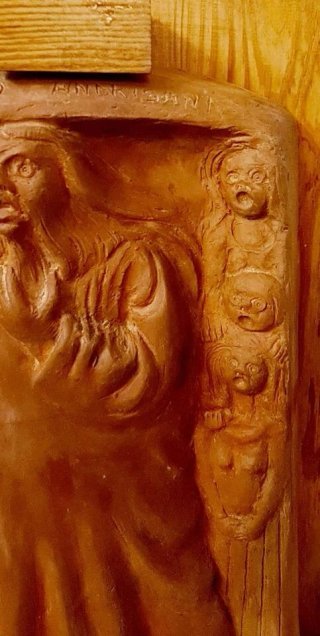 Scultura legno e terracotta Marto Andrisani