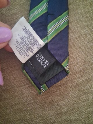 Corbata Cortefiel 100% Seda Rayas Azul/Verde