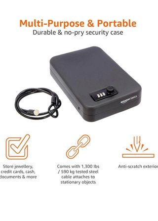 Amazon Basics Caja Seguridad Cable Combinación