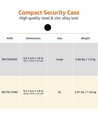 Amazon Basics Caja Seguridad Cable Combinación