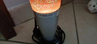 Lampada Lava Glitter Rosa 34cm 25W