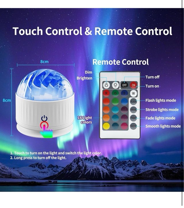 Lámpara Aurora Boreal LED con Mando