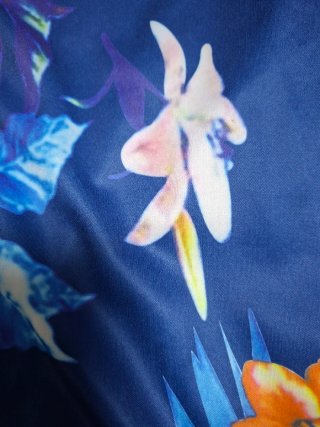 Chaqueta Bomber Estampado Floral Azul