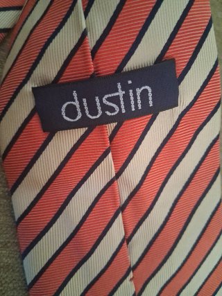 Corbata Dustin 100% Seda Naranja y Blanca