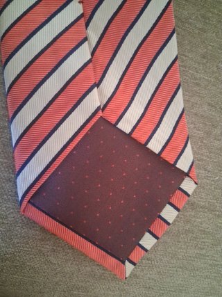 Corbata Dustin 100% Seda Naranja y Blanca
