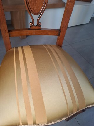 Set 4 sedie legno con seduta imbottita