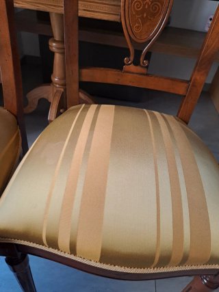 Set 4 sedie legno con seduta imbottita