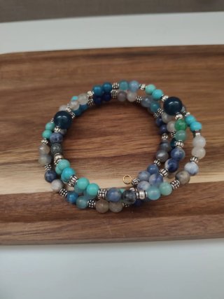 Set bracciali Memory wire AGATA apatite acciaio