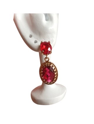 Orecchini pendenti rossi stile liberty