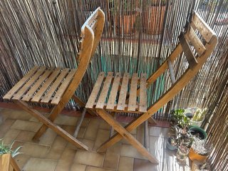Juego 2 Sillas Madera Exterior Plegables