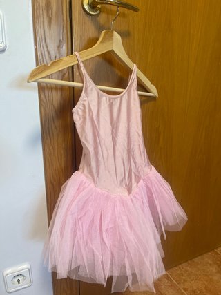 Maillot de ballet rosa con tutú