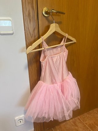 Maillot de ballet rosa con tutú