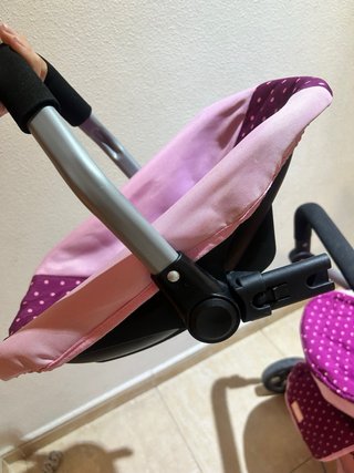 Cochecito de bebé con porta bebé y cesta