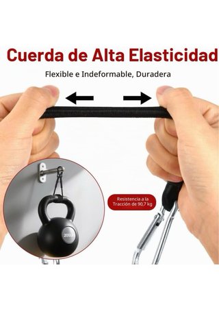 Banda Elástica Negra con Mosquetón