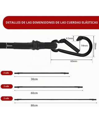 Banda Elástica Negra con Mosquetón
