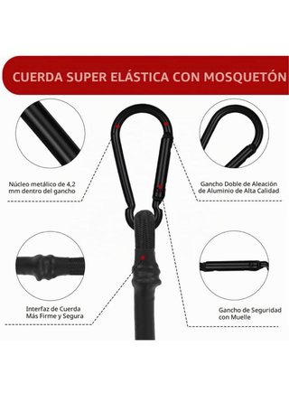 Banda Elástica Negra con Mosquetón