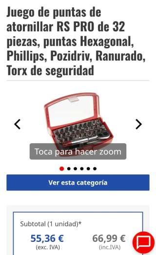 Juego puntas destornillador RSPRO 32 piezas