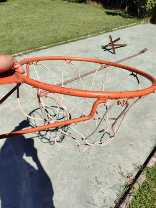 Canasta baloncesto con barra trípode
