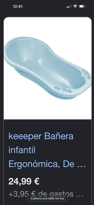 Bañera bebé ergonómica azul