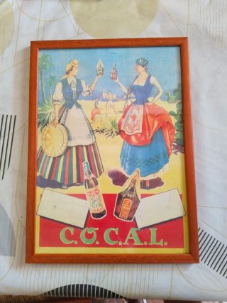 Cuadro Retro C.O.C.A.L. Marco Madera