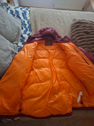 Abrigo Plumas +8000 Talla 3XL Naranja/Morado