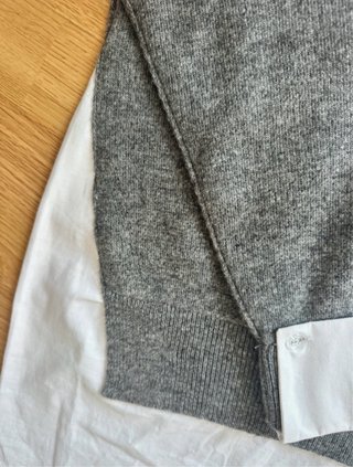 Jersey Zara combinado punto y popelín oversize