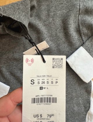 Jersey Zara combinado punto y popelín oversize